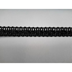 Metri 5 di Passamaneria in cotone lavorato nero alta mm 6