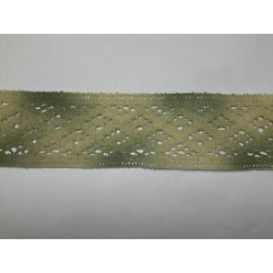 Metri 5 circa Passamaneria pizzo merletto beige e verde alta cm 4 circa