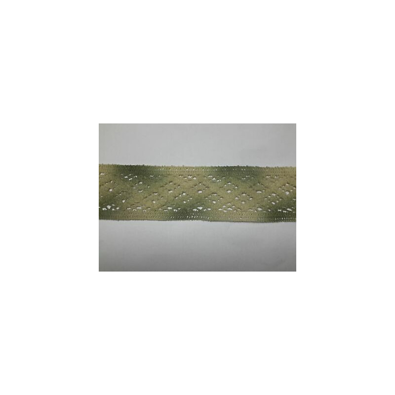 Metri 5 circa Passamaneria pizzo merletto beige e verde alta cm 4 circa