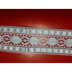 Metri 10 di Passamaneria in pizzo merletto colore bianco alta cm 3,5