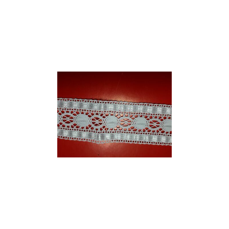 Metri 10 di Passamaneria in pizzo merletto colore bianco alta cm 3,5