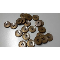 N. 60 Bottoni rotondi in plastica colore marrone 4 fori mm 22 circa