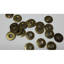 n 10 bottoni rotondi in metallo colore ottone cm 2,2 a 4 fori
