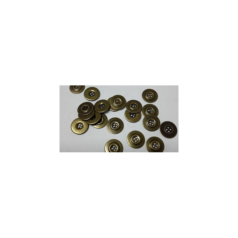 n 10 bottoni rotondi in metallo colore ottone cm 2,2 a 4 fori