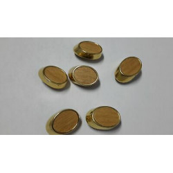 n 11 bottoni ovali in metallo colore oro e beige cm 2,7x1,6 foro dietro
