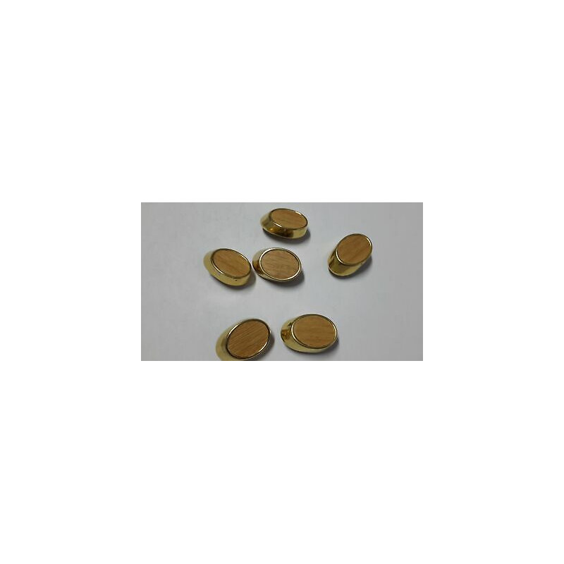 n 11 bottoni ovali in metallo colore oro e beige cm 2,7x1,6 foro dietro