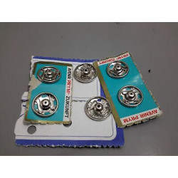 N 6 Bottoni automatici a pressione in metallo colore argento mm 15