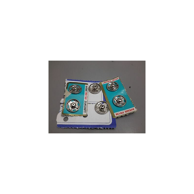 N 6 Bottoni automatici a pressione in metallo colore argento mm 15
