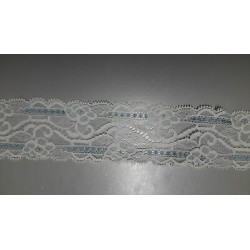 Metri 3,5 circa Passamaneria in pizzo bianco e azzurro alta cm 5