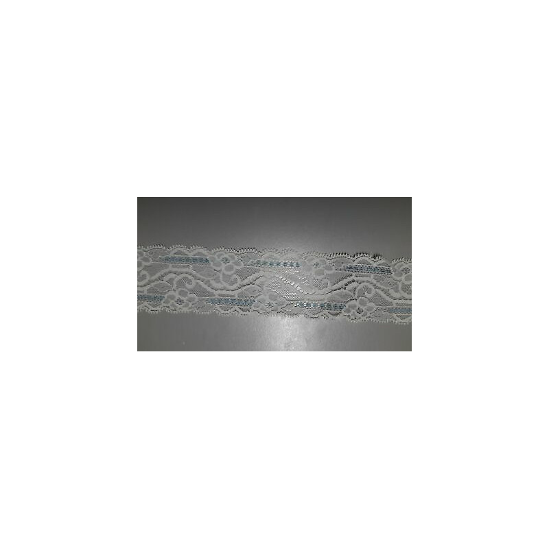 Metri 3,5 circa Passamaneria in pizzo bianco e azzurro alta cm 5