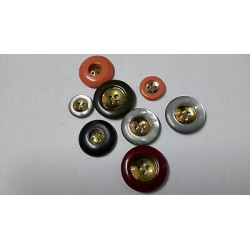 n 8 bottoni rotondi in plastica 4 fori colore oro e vari colori varie misu