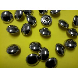 n 10 Bottoni rotondi metallo colore argento cm 1,3 foro dietro