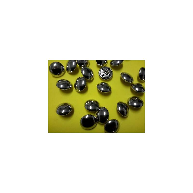 n 10 Bottoni rotondi metallo colore argento cm 1,3 foro dietro