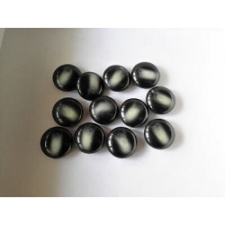 n 10  Bottoni rotondi plastica colore nero fumato cm 2,5 foro dietro finis