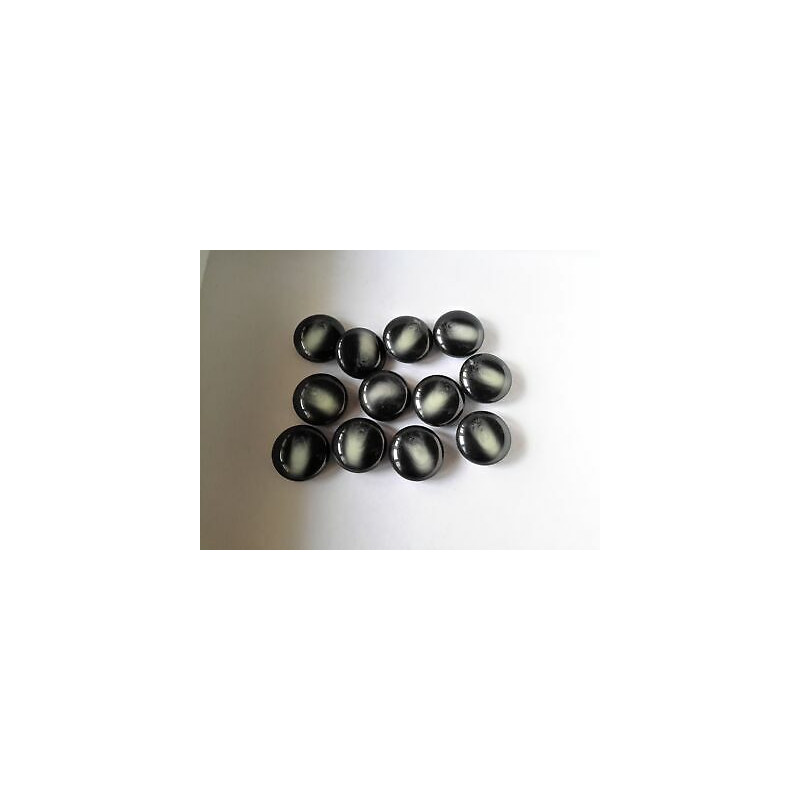 n 10  Bottoni rotondi plastica colore nero fumato cm 2,5 foro dietro finis