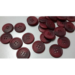 N. 10 Bottoni rotondi in plastica colore bordeaux 4 fori mm 24 circa