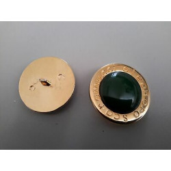n 2 Bottoni rotondi in metallo colore oro e verde cm 3 foro dietro