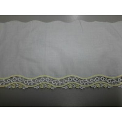 Metri 1 Passamaneria pizzo sangallo merletto bianco e giallo alta cm 16 ci
