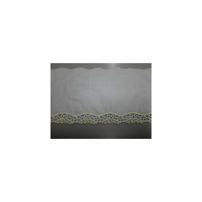 Metri 1 Passamaneria pizzo sangallo merletto bianco e giallo alta cm 16 ci