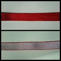 6Metri 5 fettuccia passamaneria tessuto twil cotone colore rosso sul front