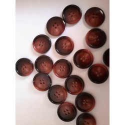 n 10  Bottoni rotondi plastica colore marrone sfumato cm 2,4 a 4 fori 