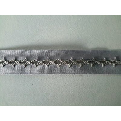 Metri 3 Nastro bordatura fettuccia passamaneria tessuto cotone grigio lill