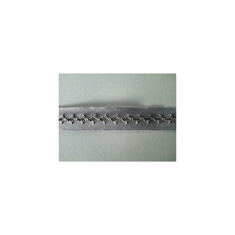 Metri 3 Nastro bordatura fettuccia passamaneria tessuto cotone grigio lill