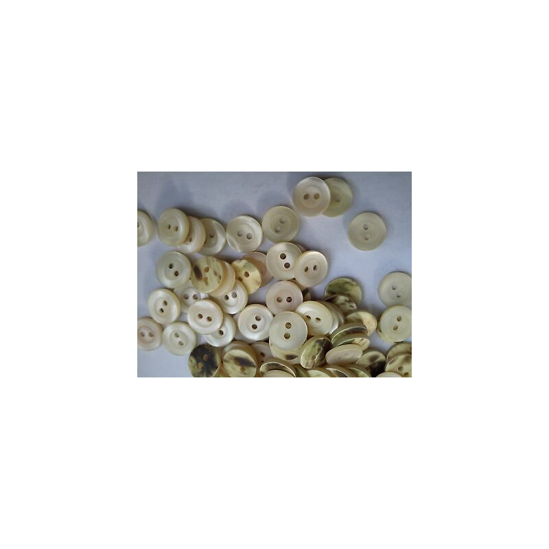 n 60 Bottoni rotondi plastica beige cm 1,2 2 fori effetto madre perla