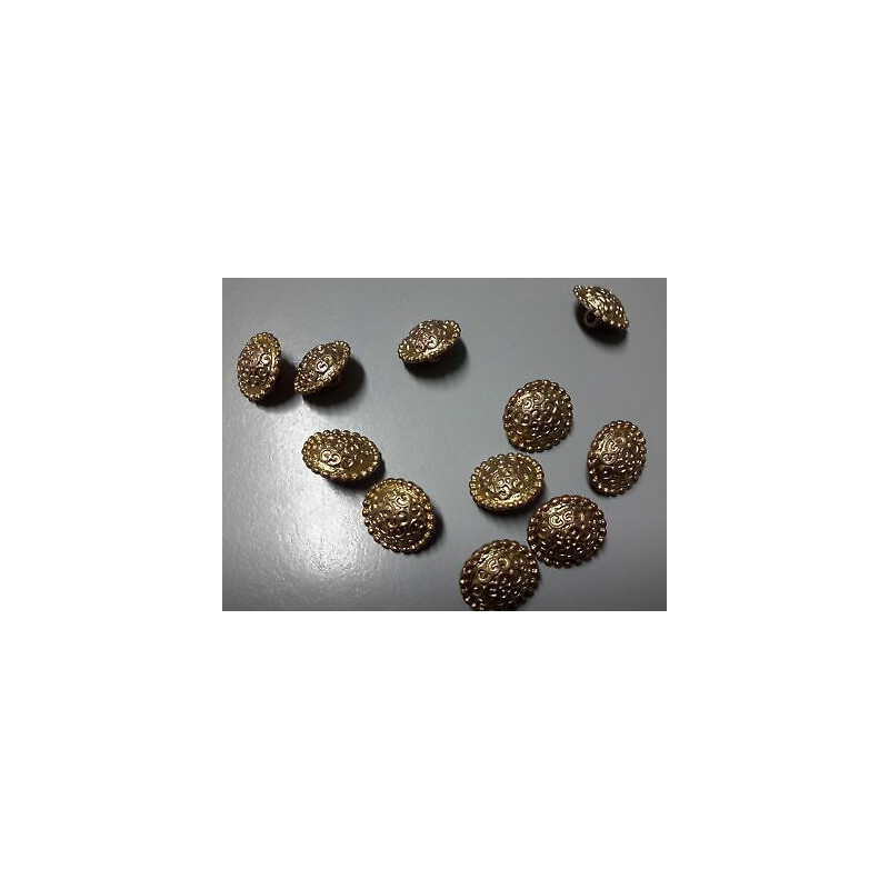 n 10  Bottoni rotondi metallo colore oro ramato cm 1,6 foro dietro