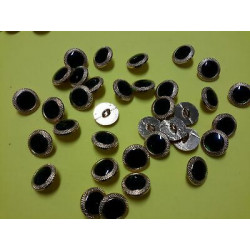 n 10 Bottoni rotondi metallo colore e verde cm 1,5 foro dietro 