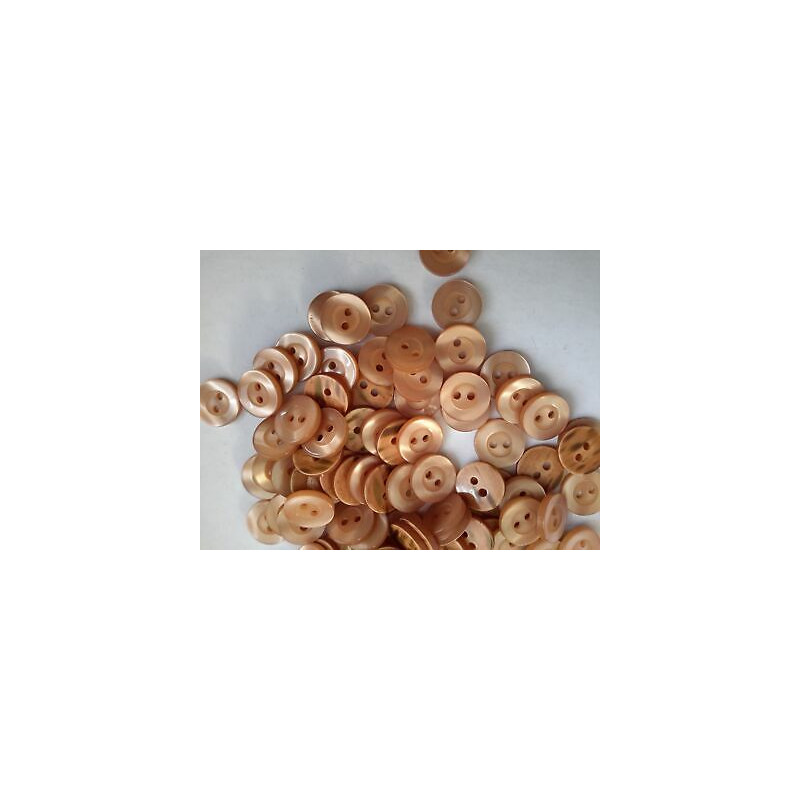 n 60 Bottoni rotondi plastica arancio chiaro cm 1,2 2 fori effetto madre p