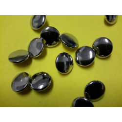 n 10 Bottoni rotondi metallo colore argento cm 1,2 foro dietro