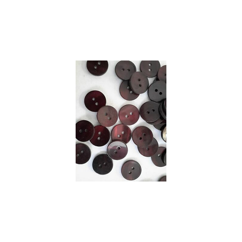 n 60 bottoni rotondi in plastica colore bordeax cm 1,8 a 2 fori