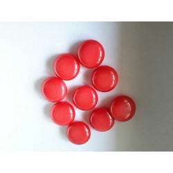 n 10  Bottoni rotondi plastica colore rosso cm 2,5 foro dietro finissimo