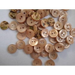 n 60 Bottoni rotondi plastica avorio cm 1,2 2 fori effetto madre perla