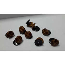 n 10 bottoni rotondi doppi colore marrone intrecciato cm 2