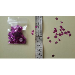 gr. 8 di Paillettes applicazioni a stella fuxia 7 mm circa