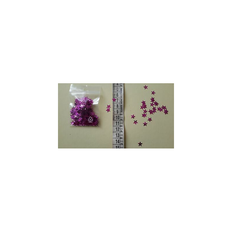 gr. 8 di Paillettes applicazioni a stella fuxia 7 mm circa