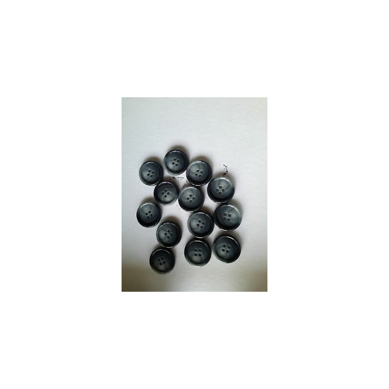 n 10  Bottoni rotondi plastica colore grigio sfumato cm 2,3 a 4 fori 