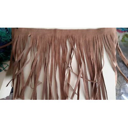 N.2 Applicazioni a frange in ecopelle scamosciato beige cm 16x34 cad