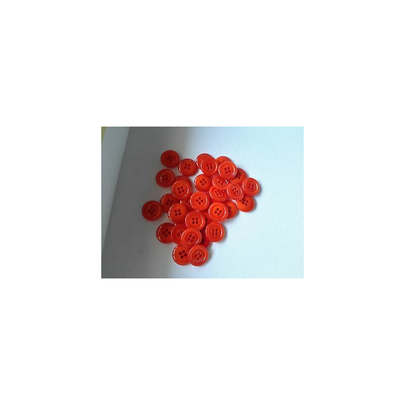 n 10  Bottoni rotondi plastica colore rosso chiaro sfumato cm 2 a 4 fori 