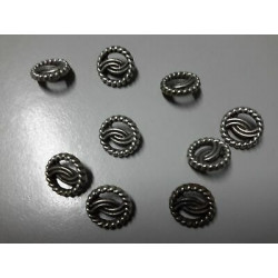 n 9 Bottoni rotondi metallo colore argento cm 1,4 foro dietro