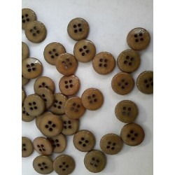 n 60 bottoni rotondi in plastica colore marrone opaco cm 1,5 a 4 fori