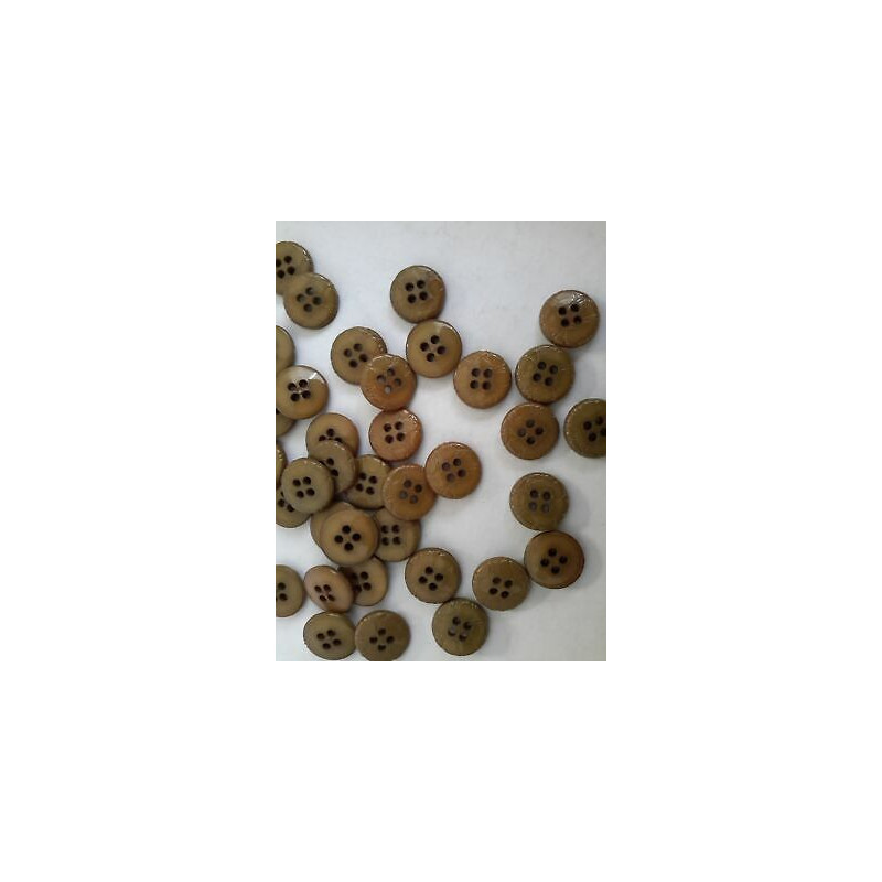 n 60 bottoni rotondi in plastica colore marrone opaco cm 1,5 a 4 fori