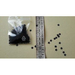 gr. 8 di Paillettes applicazioni a stella nero 5 mm circa