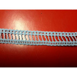 Metri 10 di Passamaneria in pizzo merletto colore azzurro alta cm 1,5
