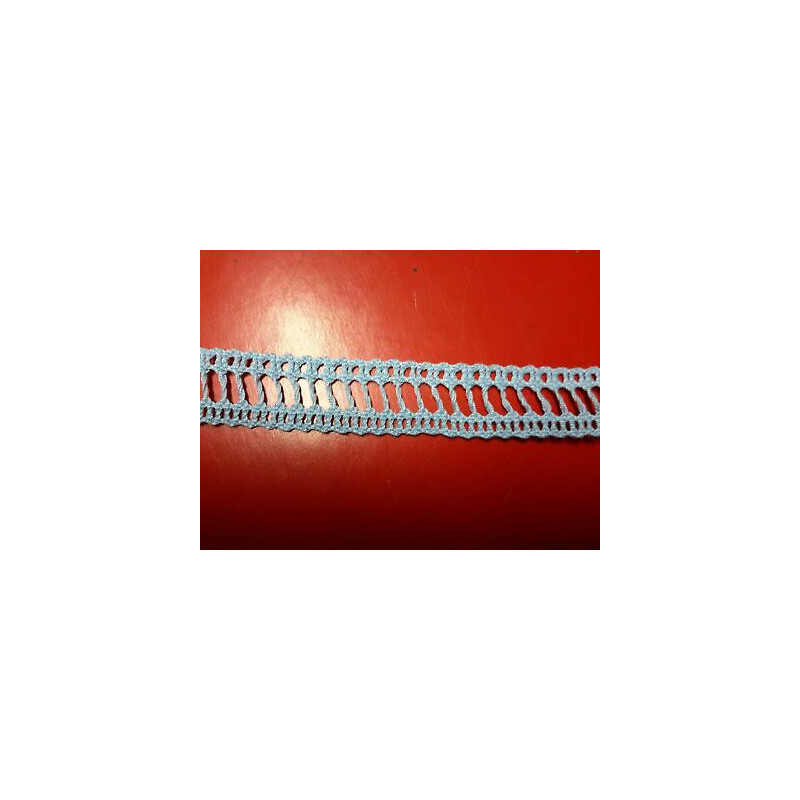 Metri 10 di Passamaneria in pizzo merletto colore azzurro alta cm 1,5