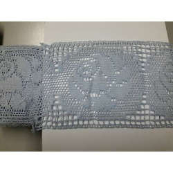 Metri 1 Passamaneria pizzo macramè merletto azzurro alta cm 9 circa