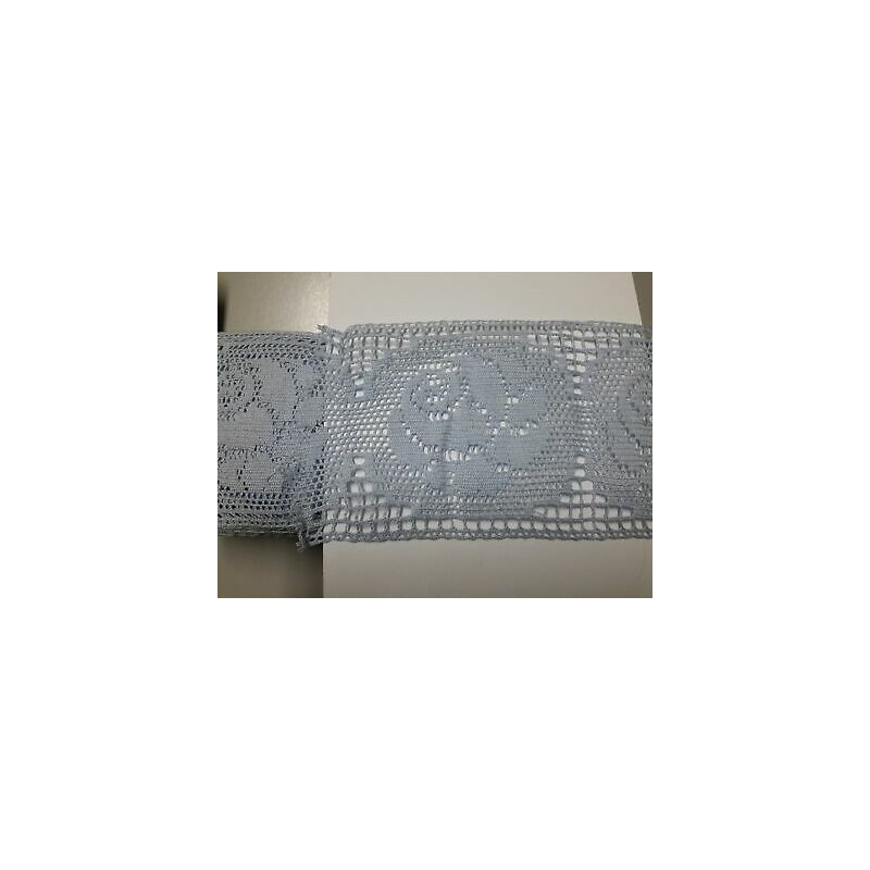 Metri 1 Passamaneria pizzo macramè merletto azzurro alta cm 9 circa