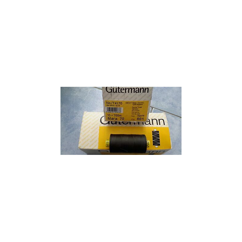 Scatola da 10 Spolette filato Gutermann Tilolo No 70 Mara colore marrone 
